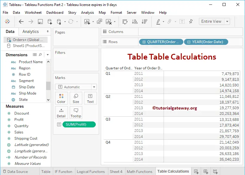 Tableau Table Calculations 1