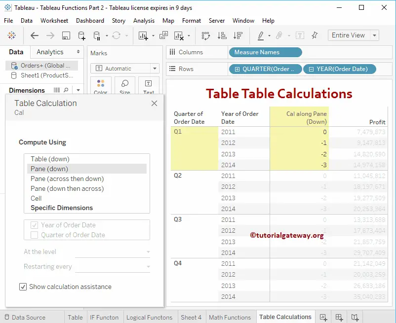 Tableau Table Calculations 10