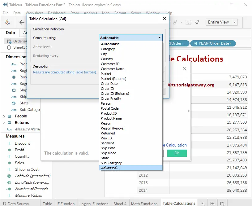 Tableau Table Calculations 5