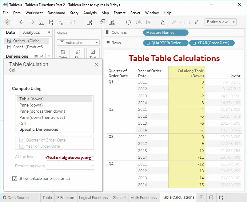 Tableau Table Calculations 9