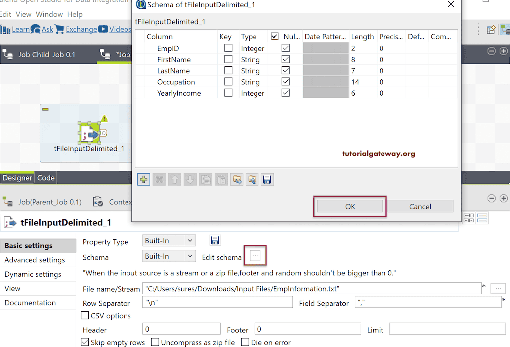 Edit Schema