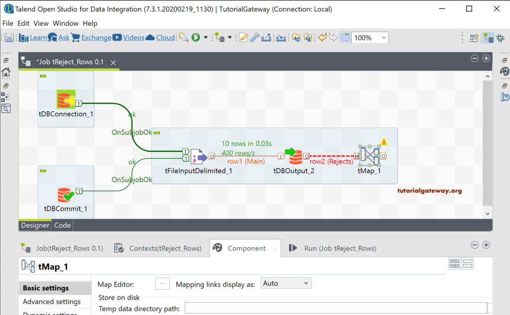 Talend Rejected Rows 9