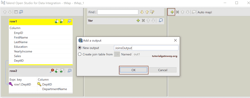Add the Output Name