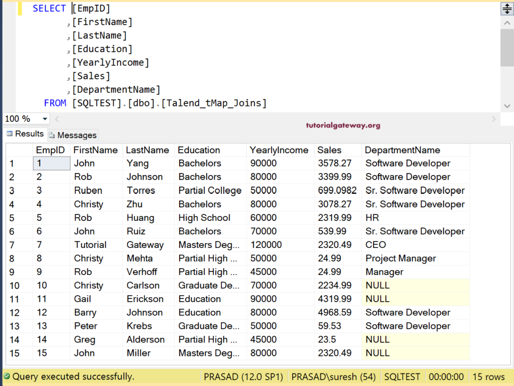SQL Destination Table 16