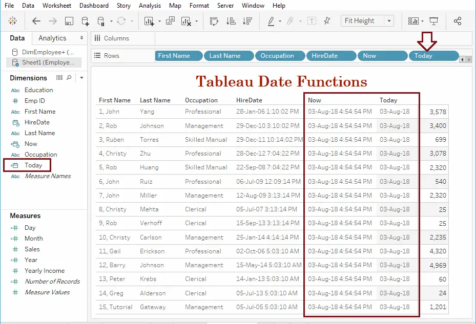 Tableau Today Function 14