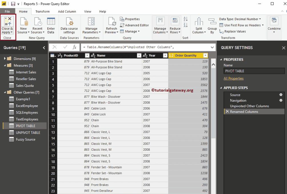 Unpivot Table in Power BI 10