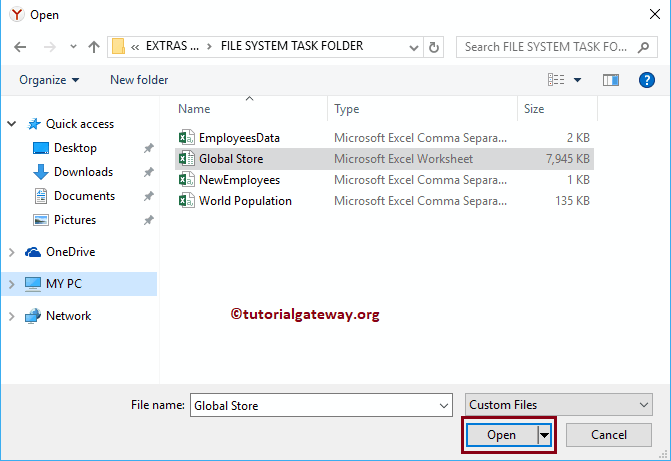 Choose the Excel File from local hard drive 3