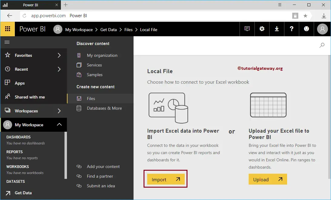 Upload Excel Files to Power BI Dashboard 4