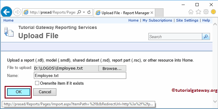 Rename Upload CSV File to Report Manager 2