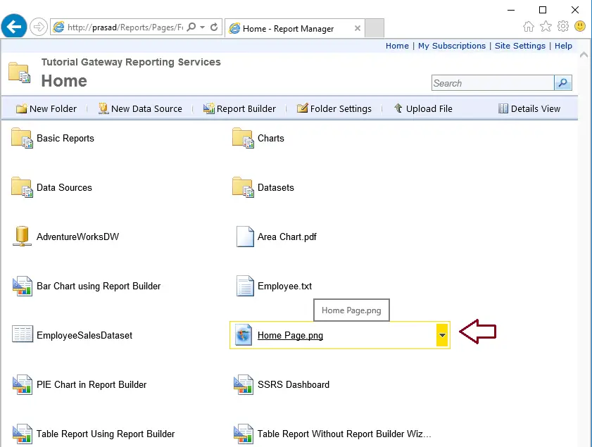 View Upload Image File in Report Manager