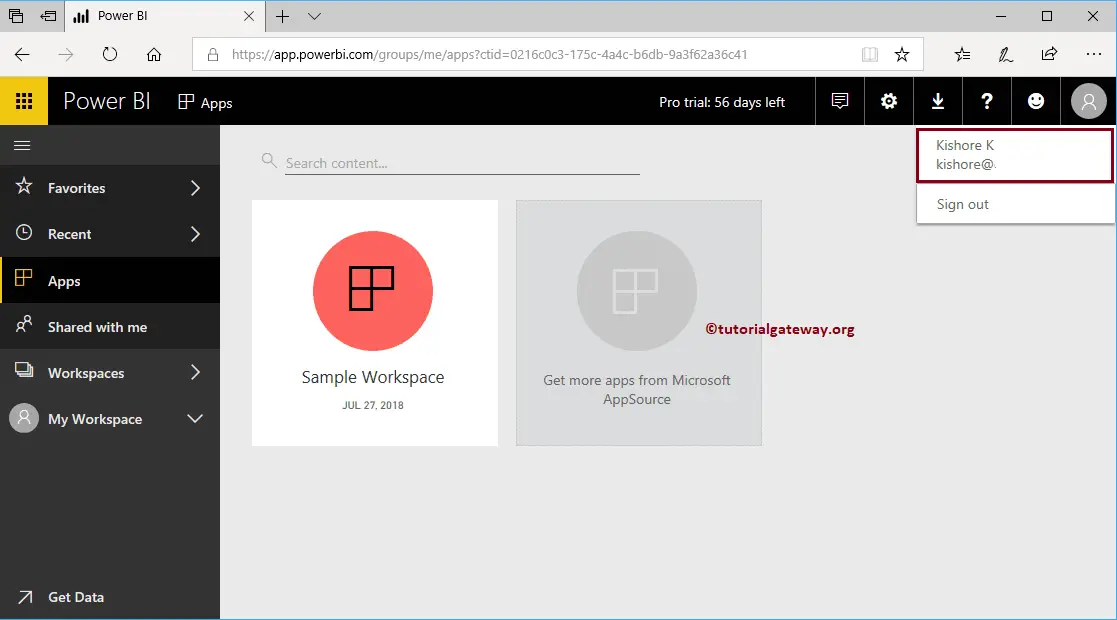 Open Workspace to View App 2