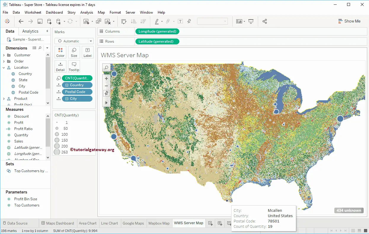 WMS Server Map as a Background Map in Tableau 14