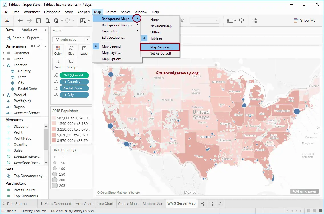 WMS Server Map as a Background Map in Tableau 5