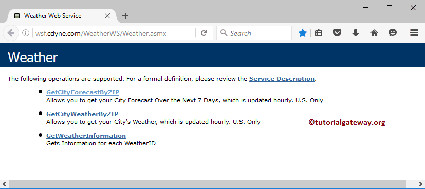 Weather Web Service