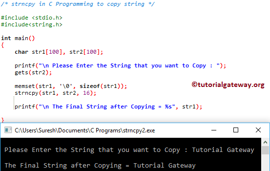 strncpy in C Language 3